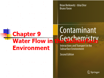 GS EGC Chapter 09 Water Flow in the Subsurface Environment