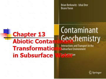 GS EGC Chapter 13 Abiotic Contaminant Transformations